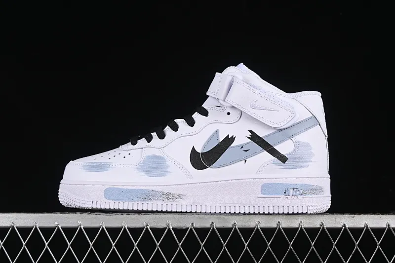 All categories Nk Air Force 1 Air Force series Nk Air Force 1 Mid Air Force mid-top Nk Air Force 1 Mid Hand-painted Fractured Three-hook shadow Inkjet painting Air Force 1 strap mid-top casual sneakers CW2289-111